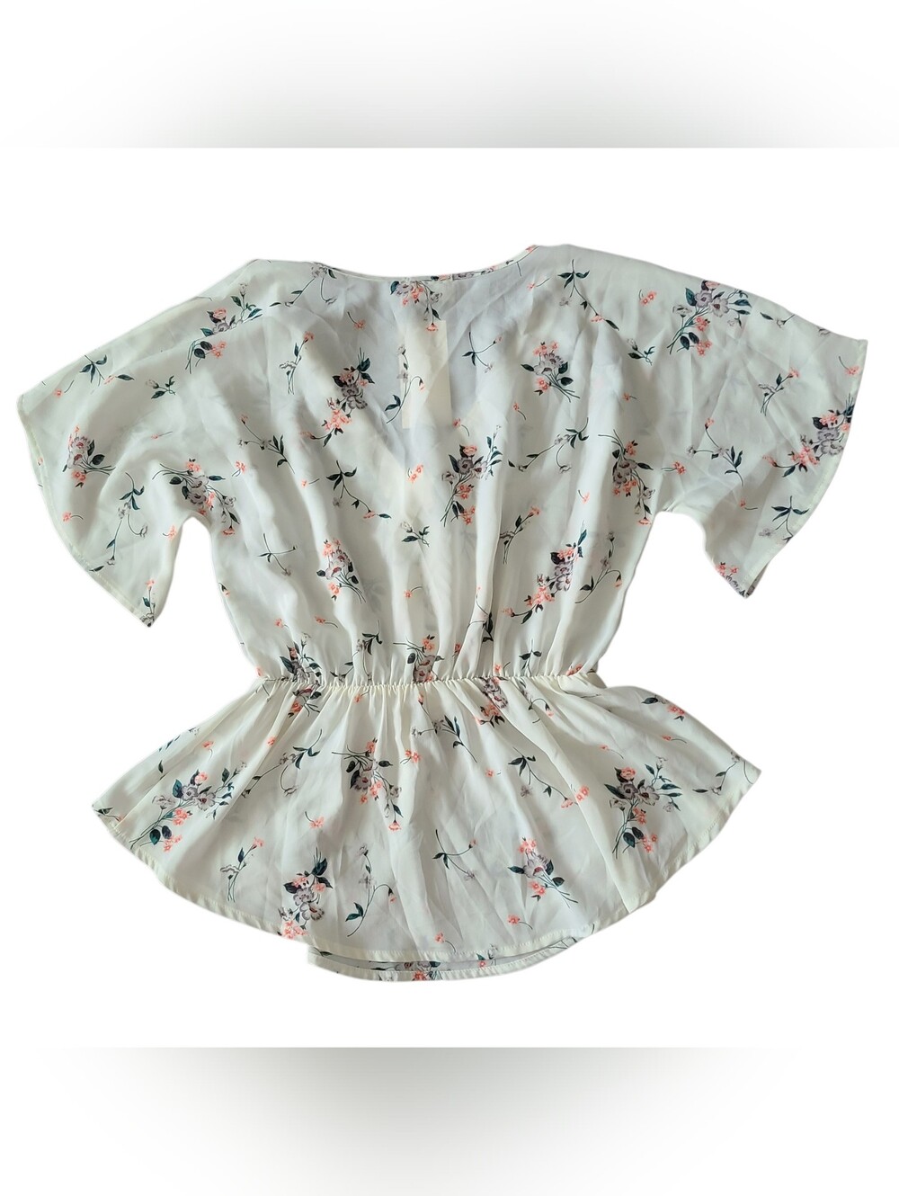 NWT | SIENNA SKY | FLORAL V-NECK PEPLUM BLOUSE | SIZE MEDIUM - Picture 10 of 13